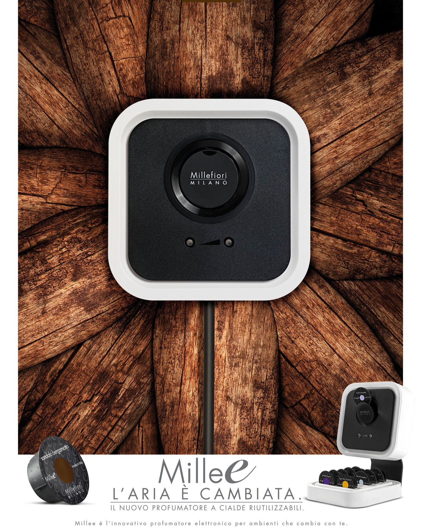 Millee room fragrance pod diffuser by Millefiori Milano, designed by Michele Venisti, view 4