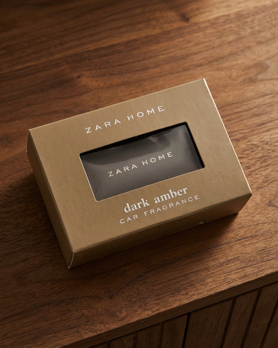 Zara Home car diffuser with a curved front and side openings, designed by Michele Venisti, view 3