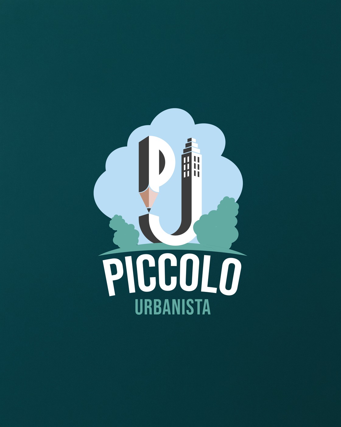 Logo Il Piccolo Urbanista, con la P a matita e la U a edificio